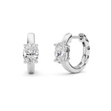 1CTW Oval Shaped Lab Grown Diamond (F/VS ) Huggie Earrings in 14K Gold