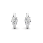 1CTW Oval Shaped Lab Grown Diamond (F/VS ) Huggie Earrings in 14K Gold