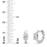1CTW Oval Shaped Lab Grown Diamond (F/VS ) Huggie Earrings in 14K Gold