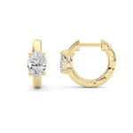 1CTW Oval Shaped Lab Grown Diamond (F/VS ) Huggie Earrings in 14K Gold
