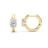 1CTW Oval Shaped Lab Grown Diamond (F/VS ) Huggie Earrings in 14K Gold