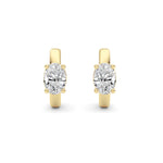 1CTW Oval Shaped Lab Grown Diamond (F/VS ) Huggie Earrings in 14K Gold