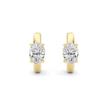 1CTW Oval Shaped Lab Grown Diamond (F/VS ) Huggie Earrings in 14K Gold