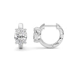 2CTW Oval Shaped Lab Grown Diamond (F/VS ) Huggie Earrings in 14K Gold