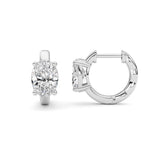 2CTW Oval Shaped Lab Grown Diamond (F/VS ) Huggie Earrings in 14K Gold