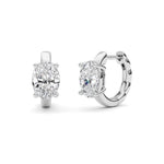 2CTW Oval Shaped Lab Grown Diamond (F/VS ) Huggie Earrings in 14K Gold