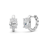 2CTW Oval Shaped Lab Grown Diamond (F/VS ) Huggie Earrings in 14K Gold
