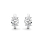2CTW Oval Shaped Lab Grown Diamond (F/VS ) Huggie Earrings in 14K Gold