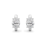 2CTW Oval Shaped Lab Grown Diamond (F/VS ) Huggie Earrings in 14K Gold