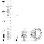 2CTW Oval Shaped Lab Grown Diamond (F/VS ) Huggie Earrings in 14K Gold
