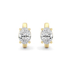 2CTW Oval Shaped Lab Grown Diamond (F/VS ) Huggie Earrings in 14K Gold
