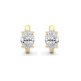 2CTW Oval Shaped Lab Grown Diamond (F/VS ) Huggie Earrings in 14K Gold
