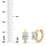 2CTW Oval Shaped Lab Grown Diamond (F/VS ) Huggie Earrings in 14K Gold