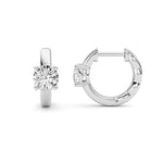 1CTW Round Shaped Lab Grown Diamond (F/VS ) Huggie Earrings in 14K Gold