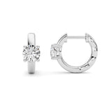 1CTW Round Shaped Lab Grown Diamond (F/VS ) Huggie Earrings in 14K Gold
