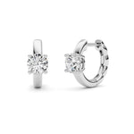 1CTW Round Shaped Lab Grown Diamond (F/VS ) Huggie Earrings in 14K Gold