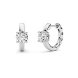 1CTW Round Shaped Lab Grown Diamond (F/VS ) Huggie Earrings in 14K Gold