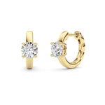 1CTW Round Shaped Lab Grown Diamond (F/VS ) Huggie Earrings in 14K Gold
