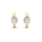 1CTW Round Shaped Lab Grown Diamond (F/VS ) Huggie Earrings in 14K Gold