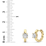 1CTW Round Shaped Lab Grown Diamond (F/VS ) Huggie Earrings in 14K Gold
