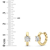 1CTW Round Shaped Lab Grown Diamond (F/VS ) Huggie Earrings in 14K Gold