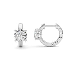 2CTW Round Shaped Lab Grown Diamond (F/VS ) Huggie Earrings in 14K Gold