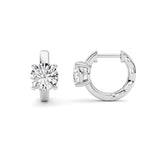 2CTW Round Shaped Lab Grown Diamond (F/VS ) Huggie Earrings in 14K Gold