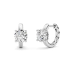 2CTW Round Shaped Lab Grown Diamond (F/VS ) Huggie Earrings in 14K Gold