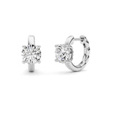 2CTW Round Shaped Lab Grown Diamond (F/VS ) Huggie Earrings in 14K Gold