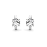 2CTW Round Shaped Lab Grown Diamond (F/VS ) Huggie Earrings in 14K Gold