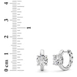 2CTW Round Shaped Lab Grown Diamond (F/VS ) Huggie Earrings in 14K Gold