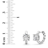 2CTW Round Shaped Lab Grown Diamond (F/VS ) Huggie Earrings in 14K Gold
