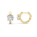 2CTW Round Shaped Lab Grown Diamond (F/VS ) Huggie Earrings in 14K Gold
