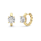 2CTW Round Shaped Lab Grown Diamond (F/VS ) Huggie Earrings in 14K Gold