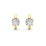2CTW Round Shaped Lab Grown Diamond (F/VS ) Huggie Earrings in 14K Gold