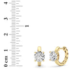 2CTW Round Shaped Lab Grown Diamond (F/VS ) Huggie Earrings in 14K Gold