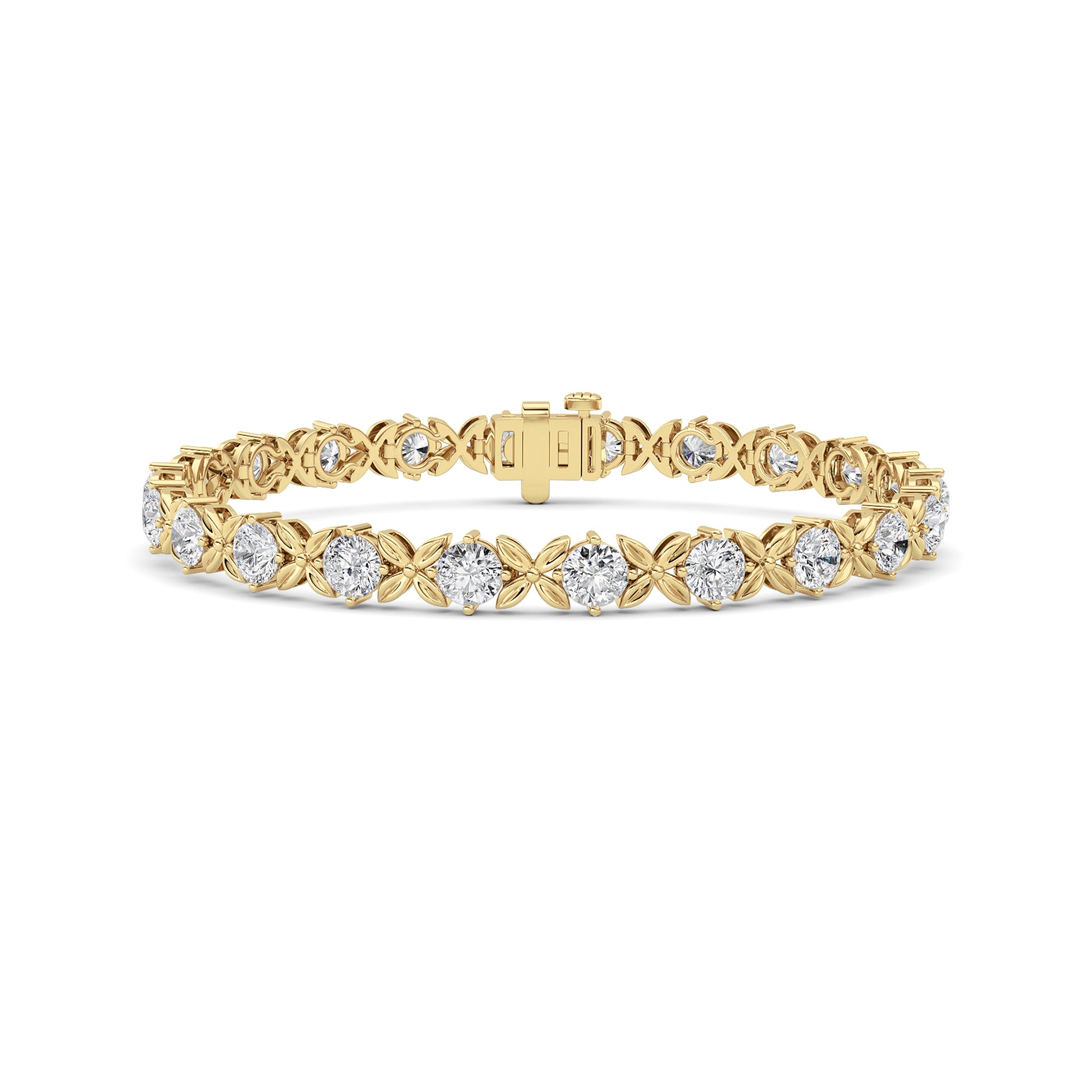 7CTW Round Lab Grown Diamond (F/VS ) Bracelet in 14K Gold
