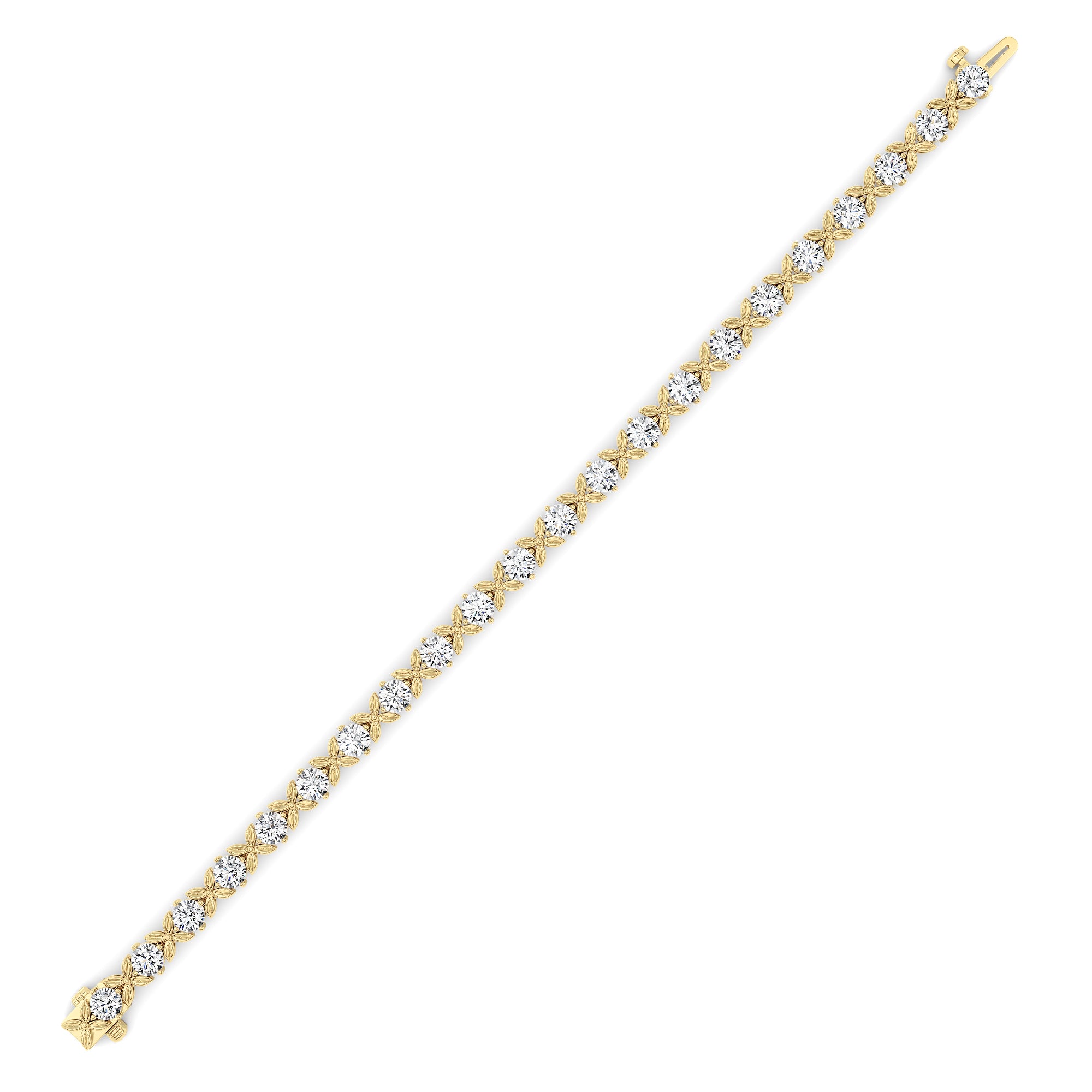 7CTW Round Lab Grown Diamond (F/VS ) Bracelet in 14K Gold