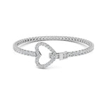 5CTW Round Shaped Lab Grown Diamond (F/VS) Bracelet in 14K White Gold