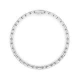 10CTW Emerald Shaped Lab Grown Diamond (F/VS) Bracelet in 14K White Gold