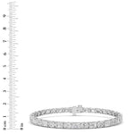 10CTW Emerald Shaped Lab Grown Diamond (F/VS) Bracelet in 14K White Gold