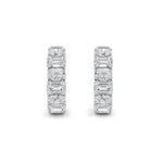 5CTW Emerald Shaped Lab Grown Diamond (F/VS )Inside Out Hoop Earrings in 14K Gold