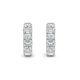 5CTW Emerald Shaped Lab Grown Diamond (F/VS )Inside Out Hoop Earrings in 14K Gold