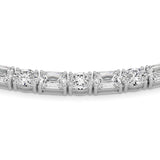 25CTW Emerald Shaped Lab Grown Diamond (F/VS) Necklace in 14K White Gold