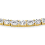 25CTW Emerald Shaped Lab Grown Diamond (F/VS) Necklace in 14K Yellow Gold