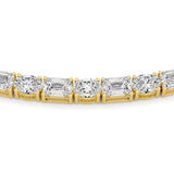 25CTW Emerald Shaped Lab Grown Diamond (F/VS) Necklace in 14K Yellow Gold