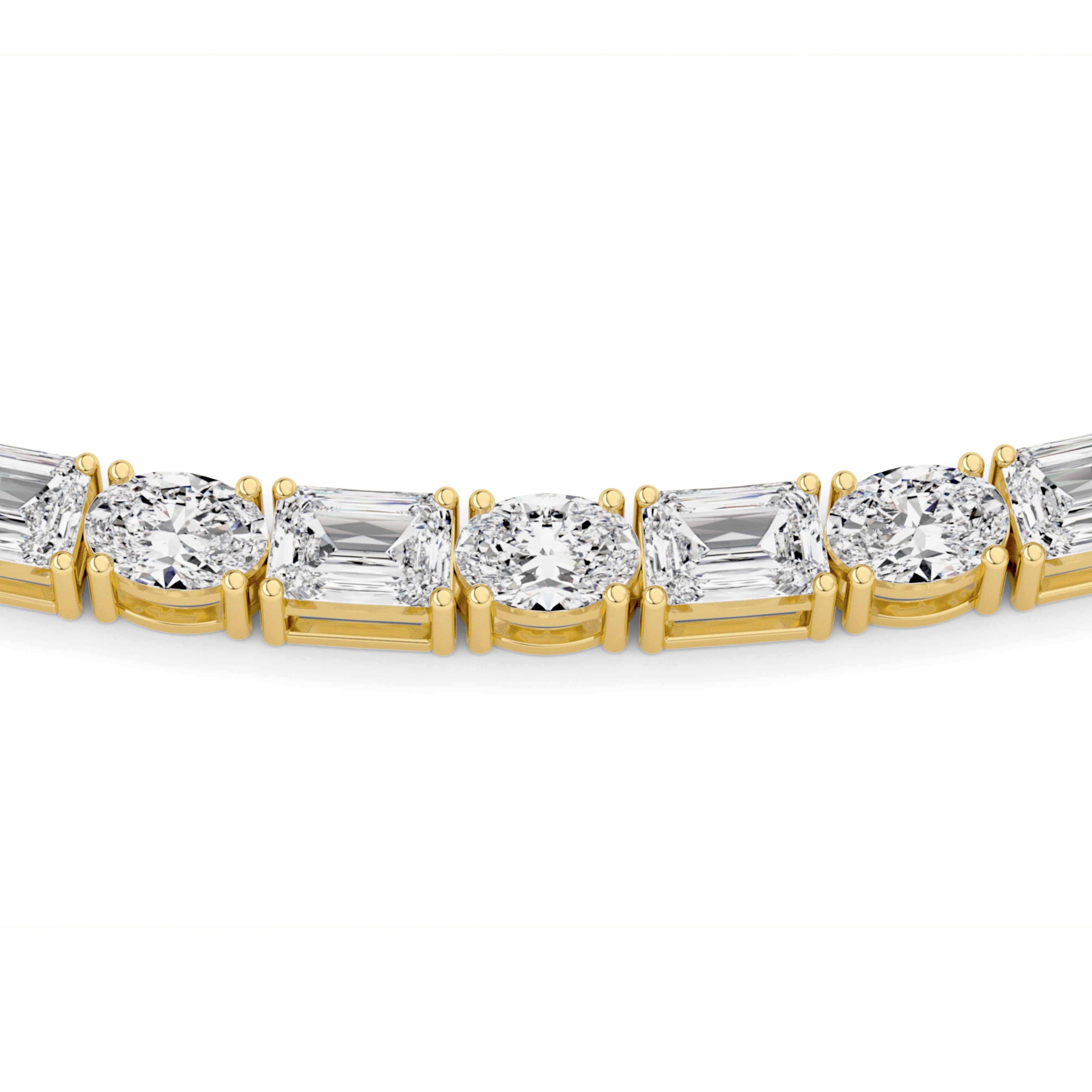 25CTW Emerald Shaped Lab Grown Diamond (F/VS) Necklace in 14K Yellow Gold