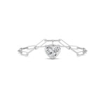 3CTW Heart Lab Grown Diamond (F/VS ) Bezel Set Bracelet in 14K Gold