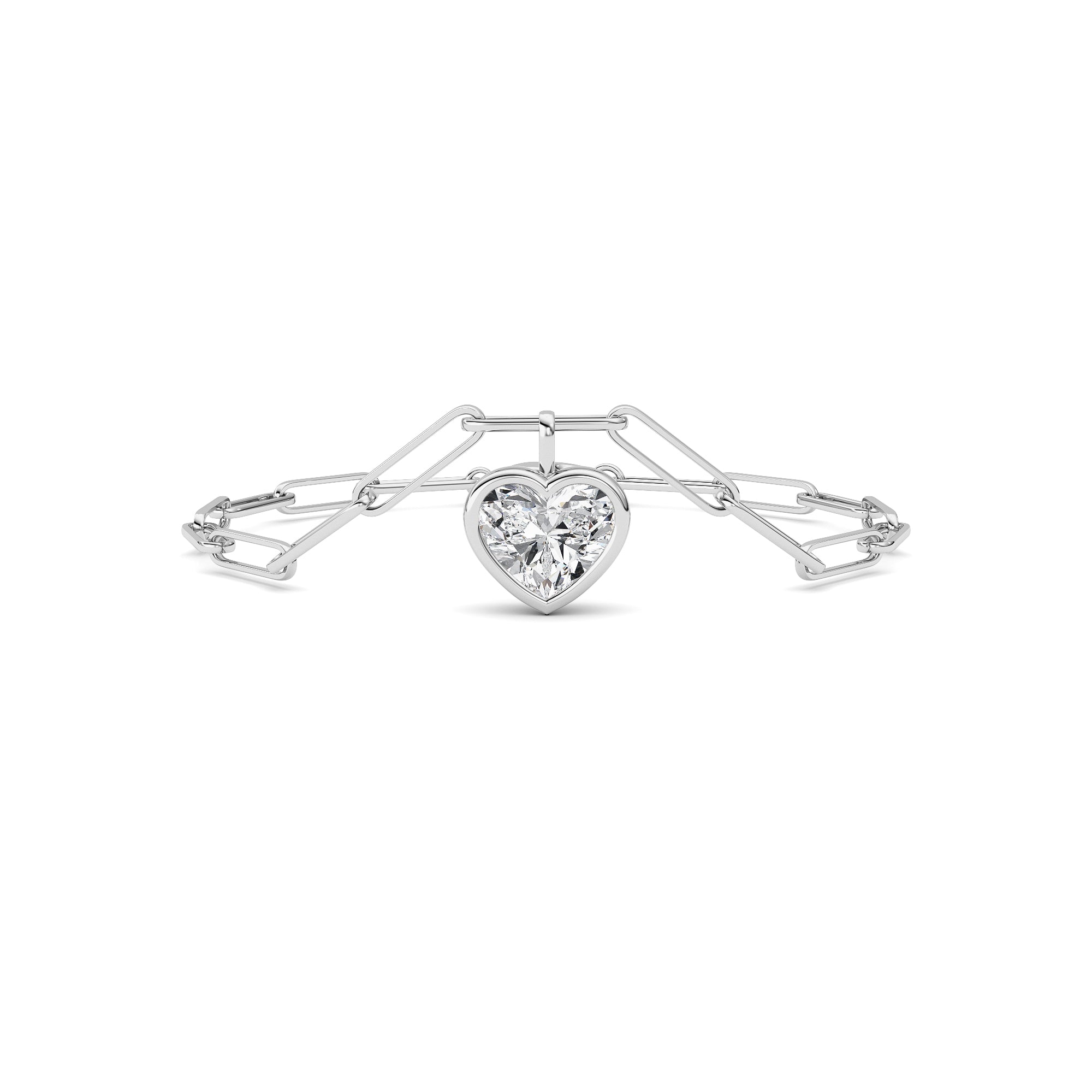 3CTW Heart Lab Grown Diamond (F/VS ) Bezel Set Bracelet in 14K Gold