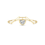 3CTW Heart Lab Grown Diamond (F/VS ) Bezel Set Bracelet in 14K Gold